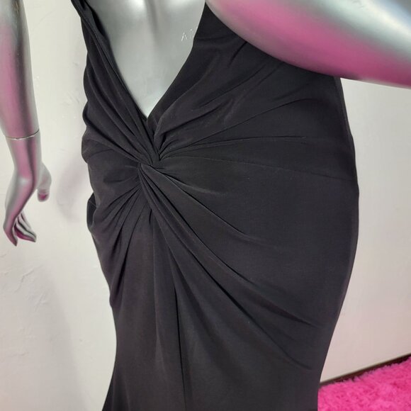 NWT~$298~FAVIANA~SZ 10~BLACK STRETCH JERSEY RUCHED PROM EVENING GOWN DRESS - Picture 13 of 16